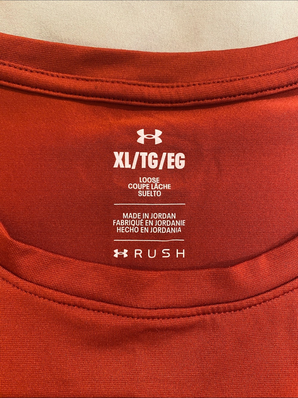 Under Armour Men’s Rust/Orange Crew Neck Performance Tee - Picture 3 of 8